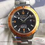 Perfect Replica Omega Seamaster 600 44MM Watch - Planet Ocean Co-axial Orange Bezel 316L Steel Band 
